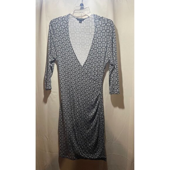 Banana Republic Womens 3/4 Sleeve Patterned Wrap Dress - Picture 1 of 4